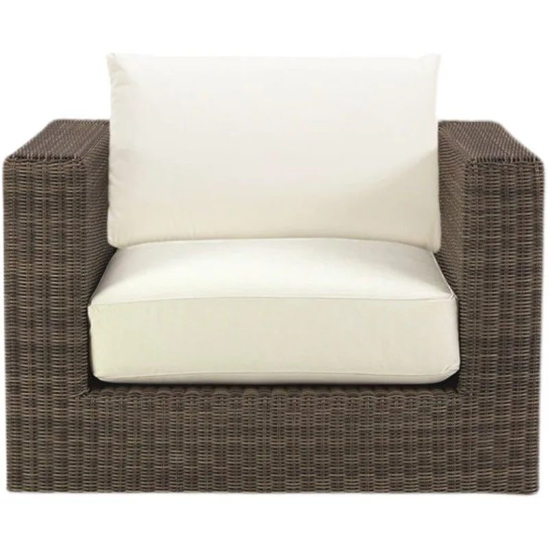 Outdoor rattan sofa combination balcony courtyard living room garden sun room round rattan outdoor model room villa leisure