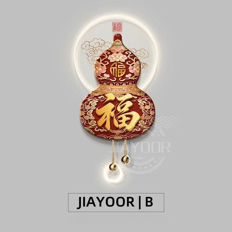 Home Decoration Modern LED Wall Light For Entrance Living Room Background Corridor Good Luck Hanging Painting Lustre Mural Lamp