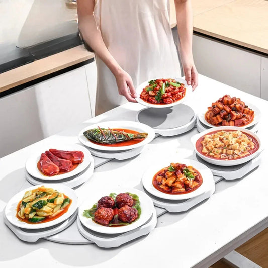 Dining Table Rotating Food Tray Hot Pot Ingredients Storage Plates Foldable Family Party Snack Pallet Housewear & Furnishings