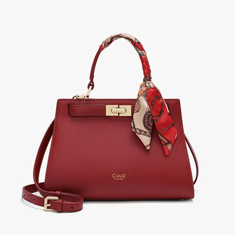 Women's handbag, mother's bag, women's crossbody bag, hand-held small bag, silk scarf, genuine leather women's bag