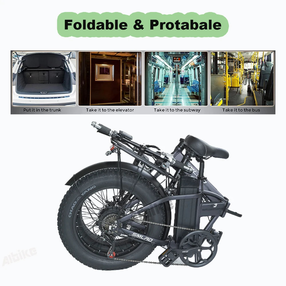 20" Folding e-bike Men and Women 1000W motor 45km/h and 48V 18Ah Removable lithium-ion Electric Bike Bicycle 7-speed