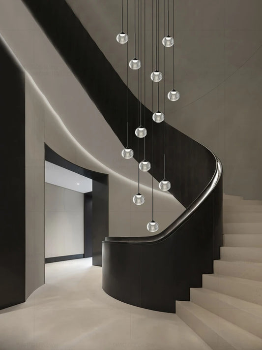Modern Home Decor Led Lights Pendant Light Lamp Transparent Ball Chandeliers For Living Room Hanging Light Indoor Lighting Villa