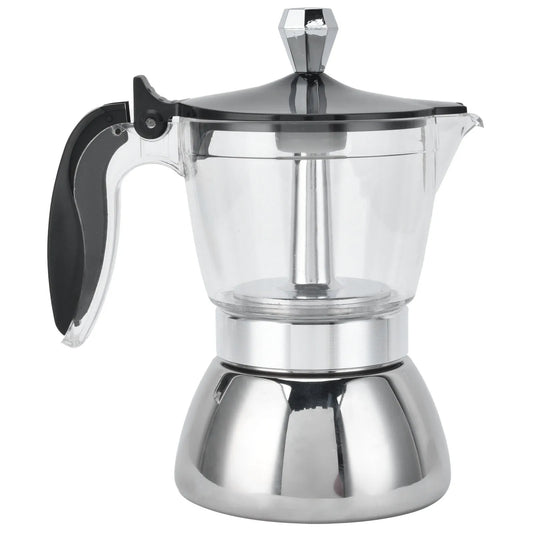 4 Cup Coffee Maker Stovetop Moka Pot Coffee Maker Kitchen Supplies Stainless Steel