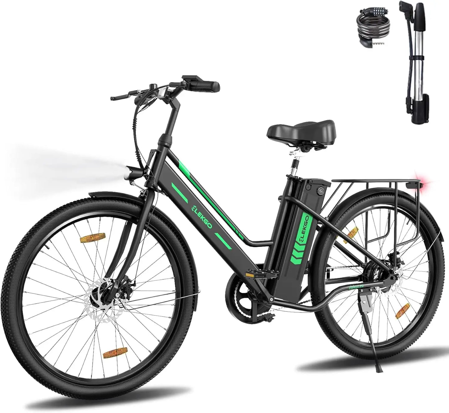 26 "Electric bike ELEKGO-pedal-assisted, 8.4Ah battery, 250W, LCD screen, city e-bike for adult, Range 35-70KM