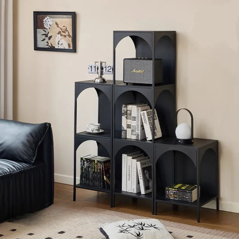 Living Room Storage Racks Organizer for Room Bookshelf Decorations 3-tier Iron Shelf Cabinets Multifunctional Nordic Furniture