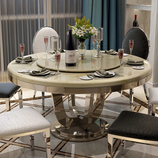 Rotate Metal Dining Table Gaming Luxury Modern Nordic Lounge Service Dining Table Space Saving Muebles Living Room Furniture