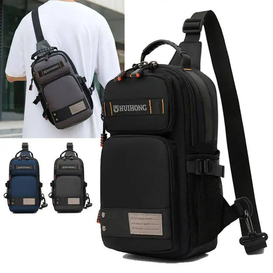 Men's Waist Bag Travel Casual Chest Bag Outdoor Hiking Climbing Backpack Multifunction Messenger Rig Pouch College Schoolbag