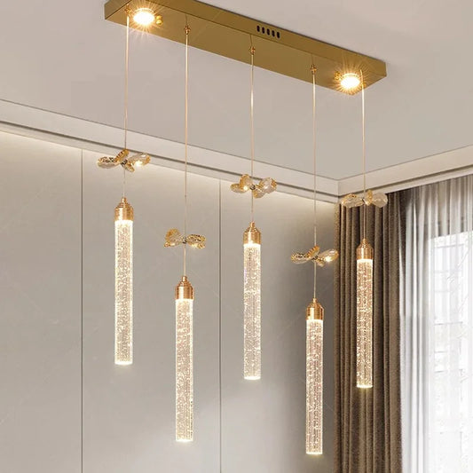 Modern home decoration salon lamps for living room smart crystal Pendant lights dining room indoor lighting