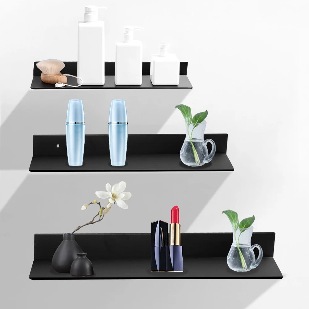 Bathroom Accessories Bathroom Shelves 30-60cm Storage Rack Black Kitchen Wall Shelf