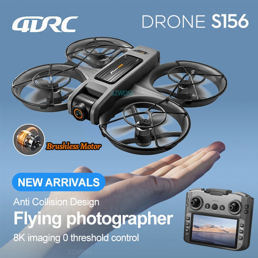 S156 RC Crossing Drone Aerial Vehicle With HD Display Screen Four Axis Brushless Optical Flow Remote Control Aircraft Large Size