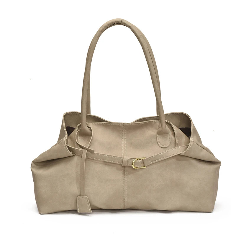 Women's Tote Bag, Large Capacity Soft Leather Shoulder Bag, Retro Casual Handbag, Perfect for Commuting Handbags Travel Bag