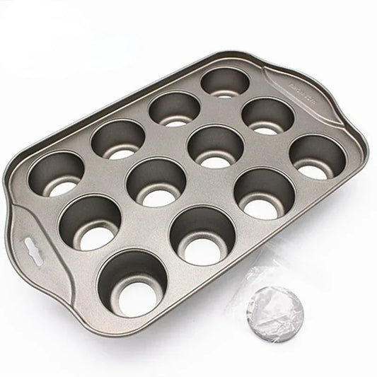 Kitchen 12 Grid Mini Baking Cake Tray Cheesecake Cup Non-Stick Cupcake Cake Baking Pan  Kitchen Tools