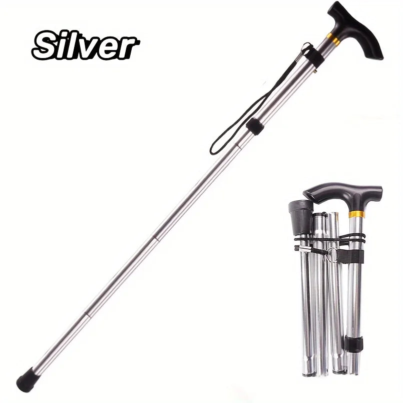 Outdoor Trekking Sticks, Outdoor Folding Trekking Sticks, Mountaineering Auxiliary Supplies, Five-Section Telescopic Trekking Sticks, Elderly Crutches, Walking Sticks, Travel Crutches