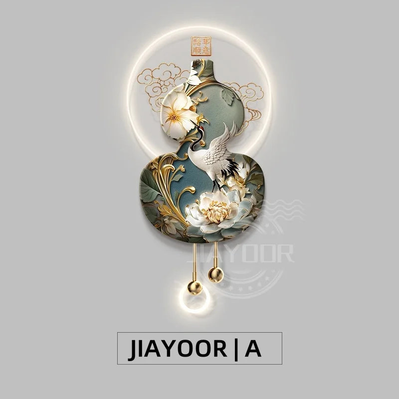 Home Decoration Modern LED Wall Light For Entrance Living Room Background Corridor Good Luck Hanging Painting Lustre Mural Lamp