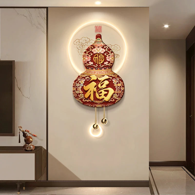 Home Decoration Modern LED Wall Light For Entrance Living Room Background Corridor Good Luck Hanging Painting Lustre Mural Lamp