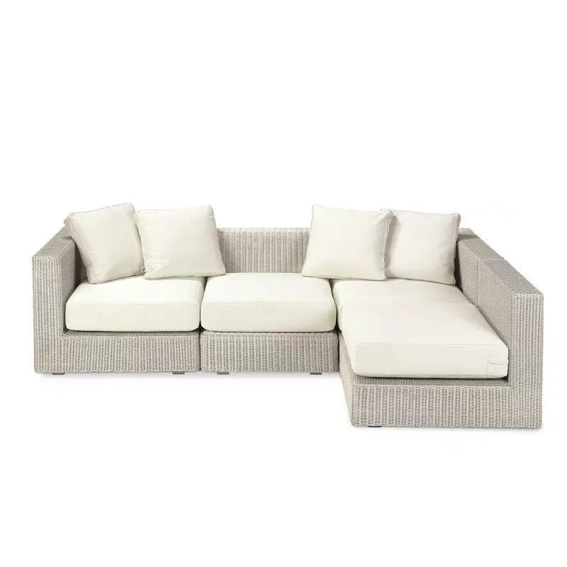 Outdoor rattan sofa combination balcony courtyard living room garden sun room round rattan outdoor model room villa leisure