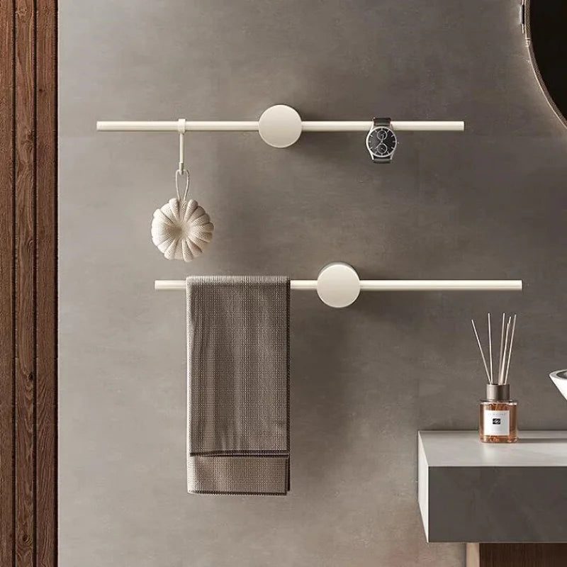 Bathroom Towel Rack Brass Wall-mounted Toilet Space White Bar Storage Rail Shelf Bathroom Hardware Set Accessories Hanger