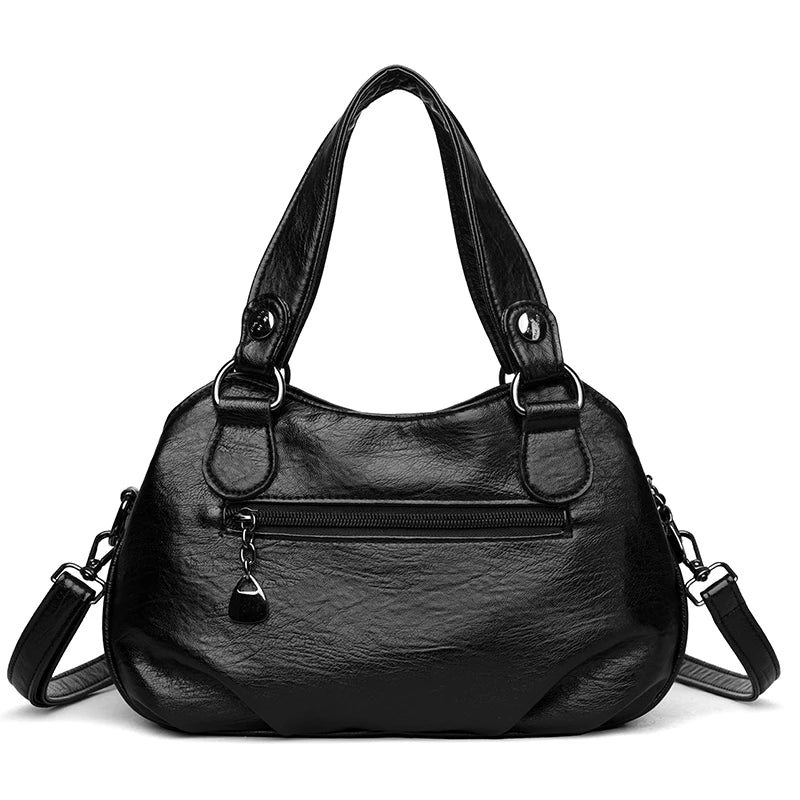 Women's Bag New Middle-Aged Mother's Handbag Fashion Versatile Soft Leather Shoulder Crossbody Bag Large Capacity Bag for Women