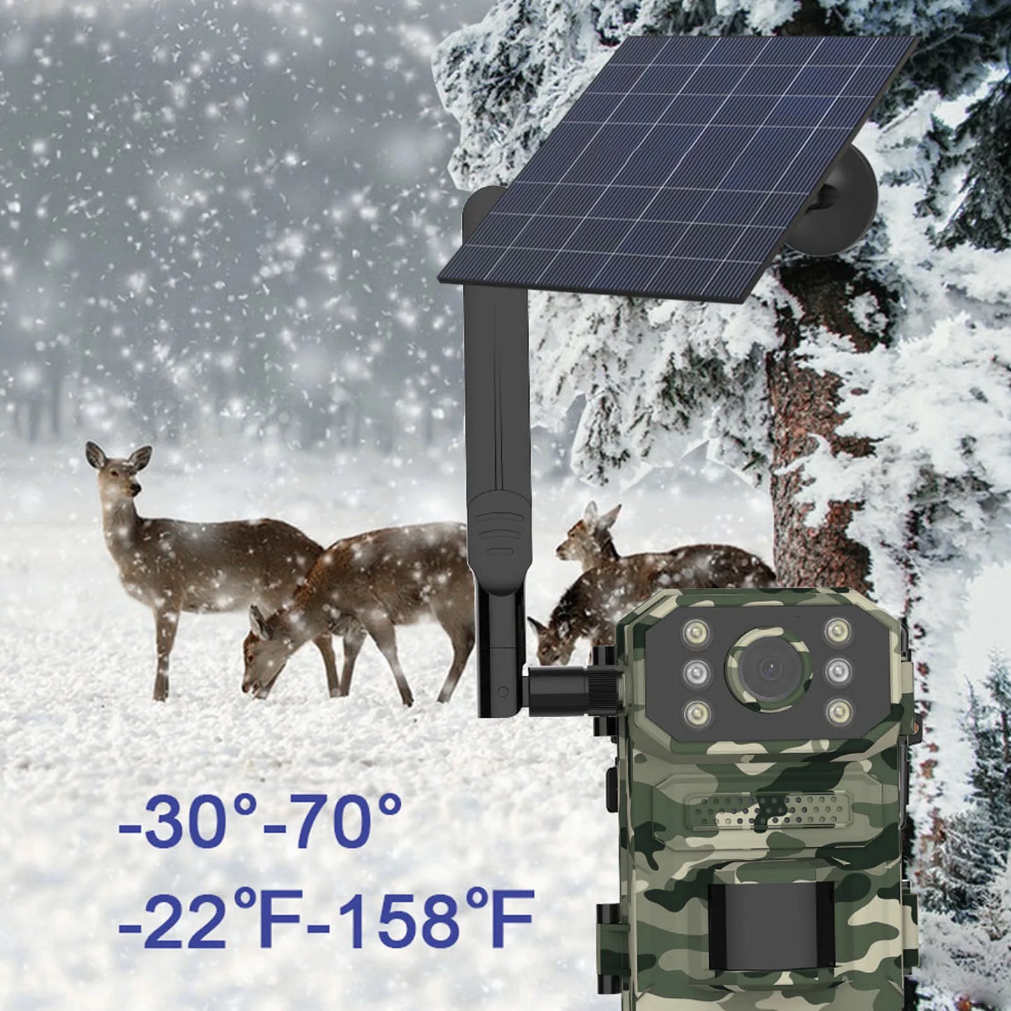 Hunting Camera Trail Camera Game IP66 Waterproof 14MP 120° Wide Angle 4G LTE Night Vision HD 4K Motion Detection for Shooting