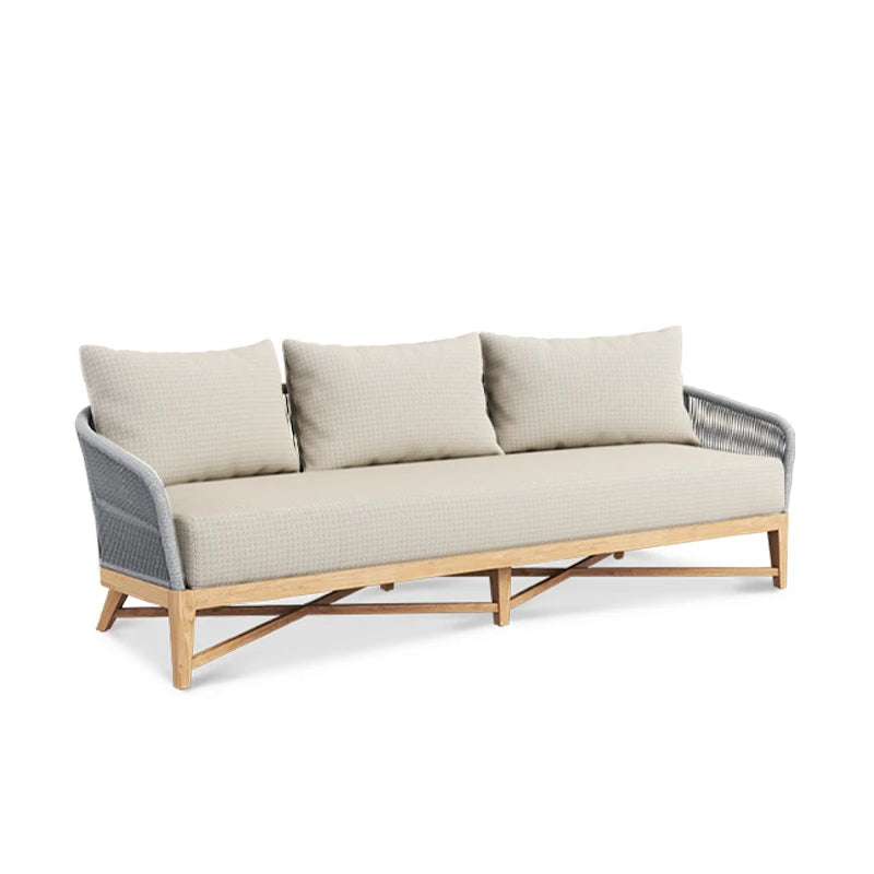 Rope Garden Sofa Outdoor Teak Furniture Set For Patio For Hotels Villas Parks Courtyards