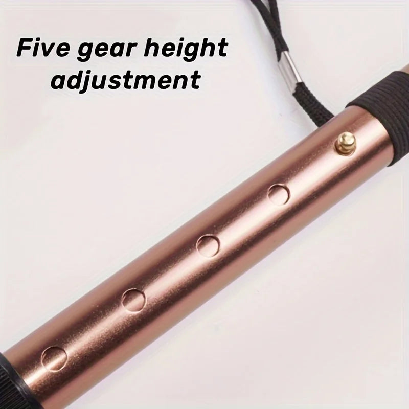 Outdoor Trekking Sticks, Outdoor Folding Trekking Sticks, Mountaineering Auxiliary Supplies, Five-Section Telescopic Trekking Sticks, Elderly Crutches, Walking Sticks, Travel Crutches