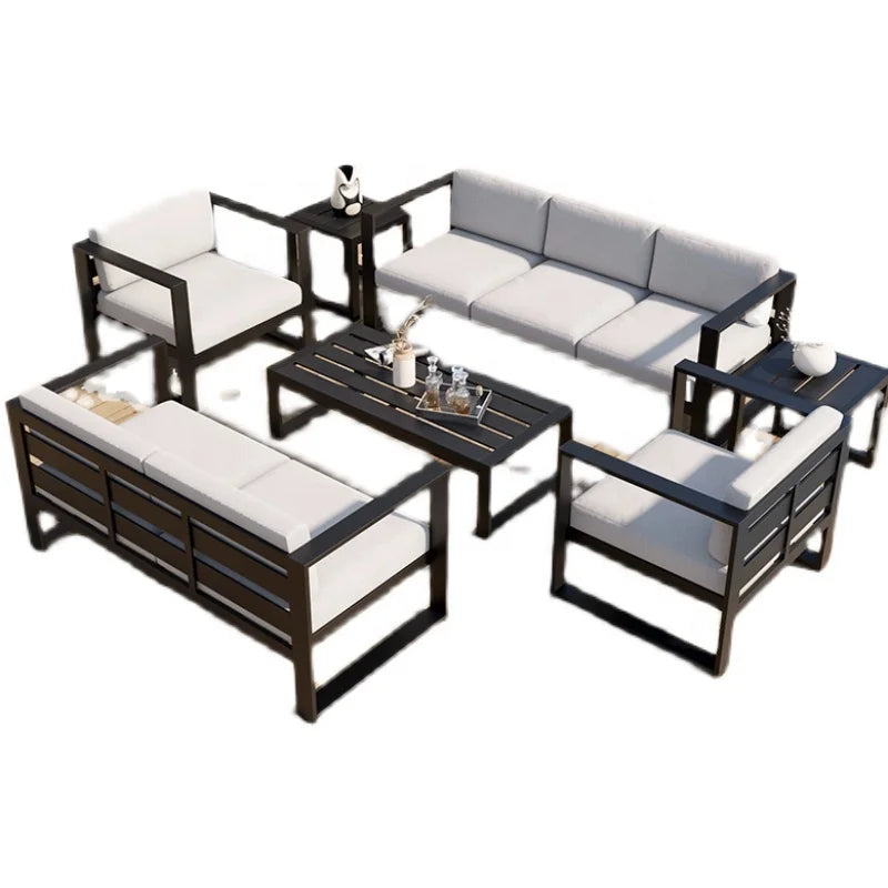 Outdoor Garden Indoor Sofa Set Furniture Waterproof Cloth Aluminum Sofa Set Outdoor Sofa Combination