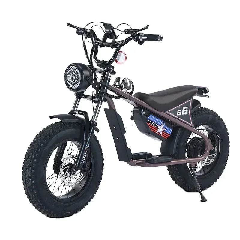 Factory direct delivery of the 2025 new AKEZ 36V 350W 15AH fat tire safety electric motorcycle specially designed for children