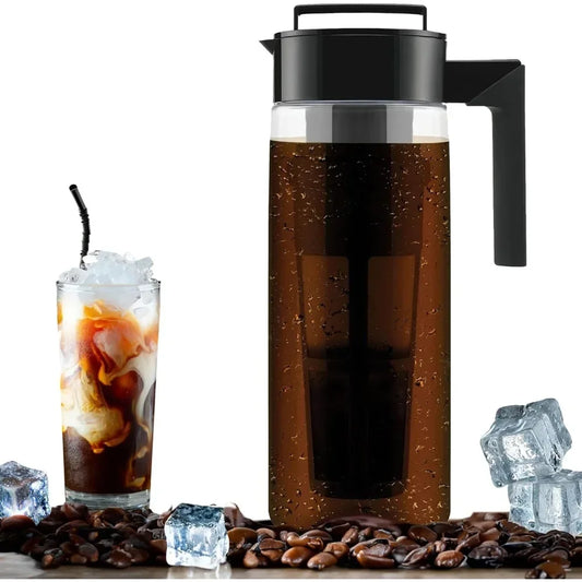 Cold Brew Iced Coffee Maker with Coffee Filter and Handle Home Office Kicten Water Kettle Cold Tea Kettle Clean and Hygienic