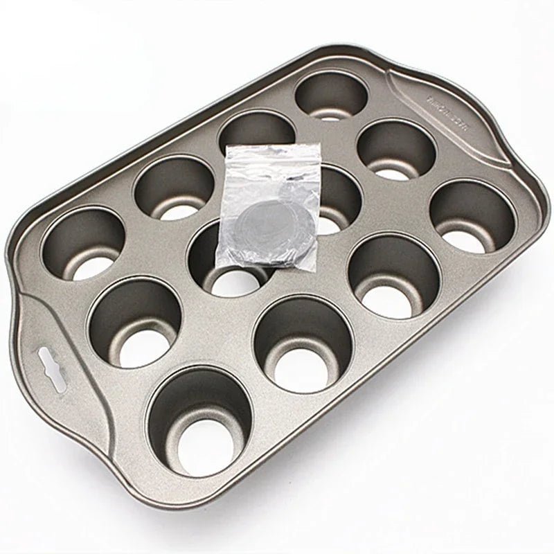 Kitchen 12 Grid Mini Baking Cake Tray Cheesecake Cup Non-Stick Cupcake Cake Baking Pan  Kitchen Tools
