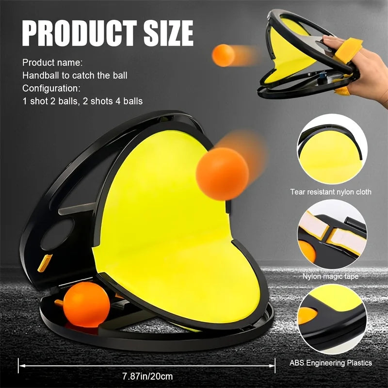 2 Rackets + 4 Balls/set Toss And Catch Ball Game Set with 2 Paddles & 4 Balls, Suitable for Outdoor Beach Park Yard Games