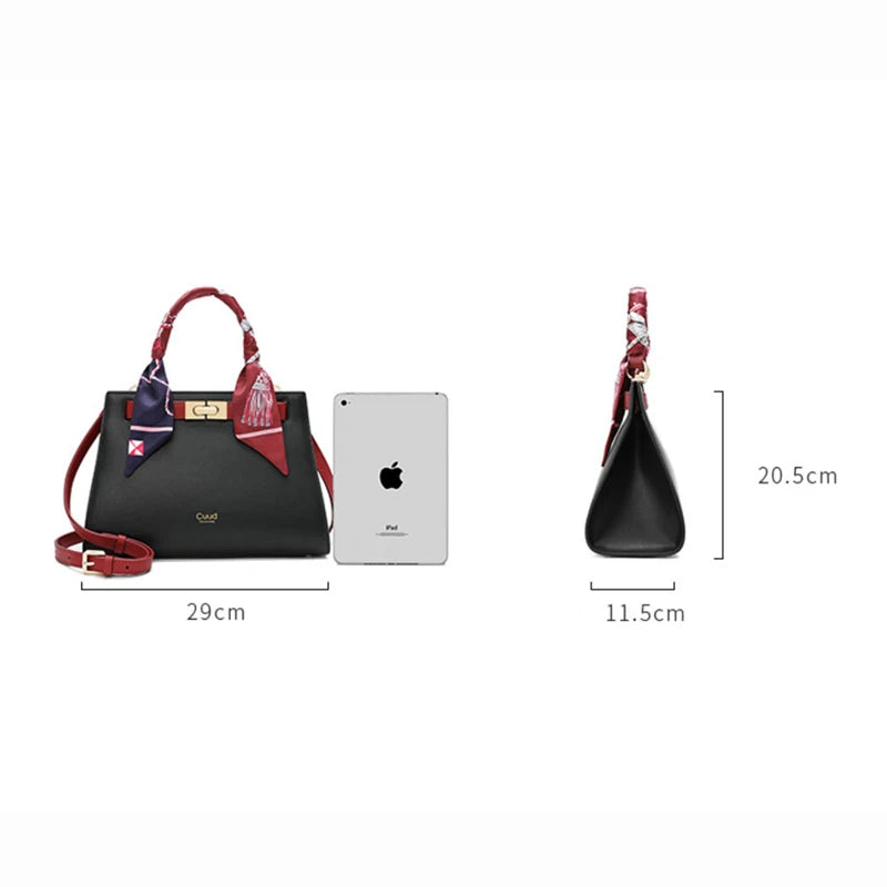 Women's handbag, mother's bag, women's crossbody bag, hand-held small bag, silk scarf, genuine leather women's bag