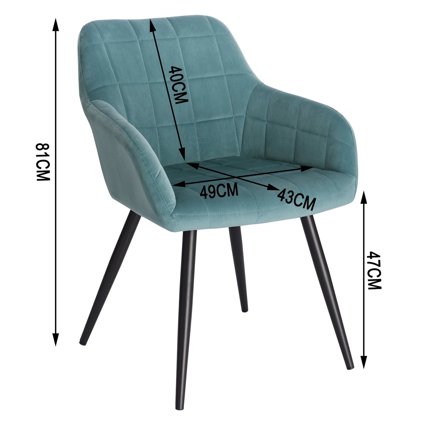 1PC Dining Chair Steel Legs Tub Chair Armchair Backrest Leisure Counter Lounge Living Room Chair Restaurant Kitchen Furniture
